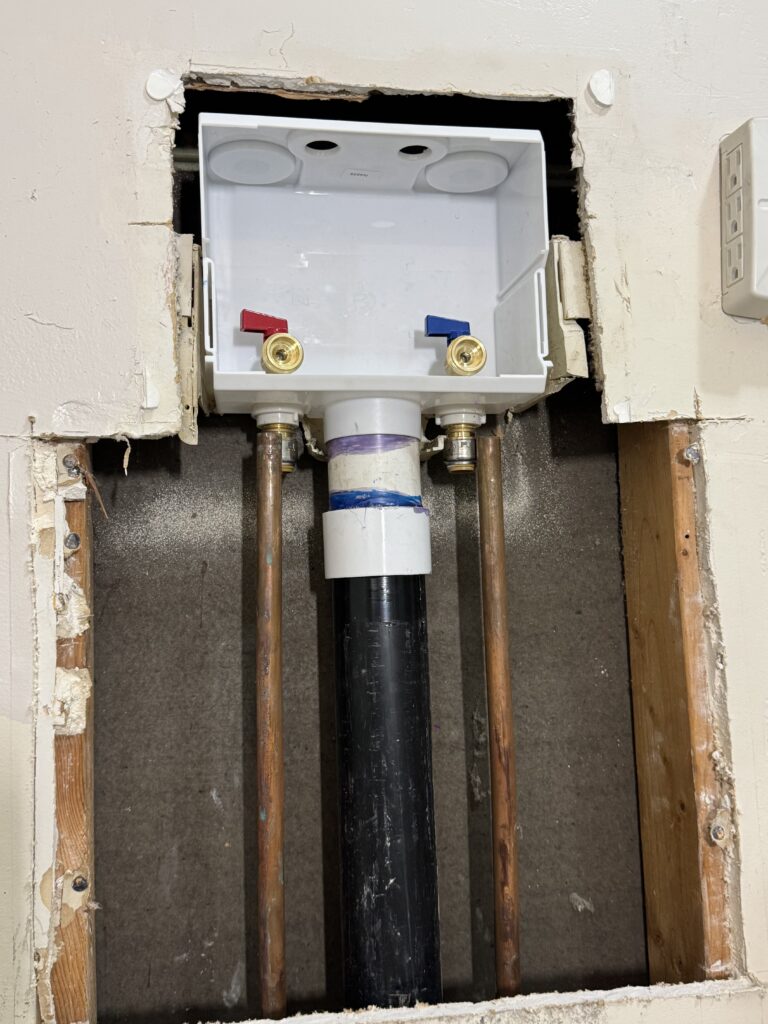 washer hookup conection
